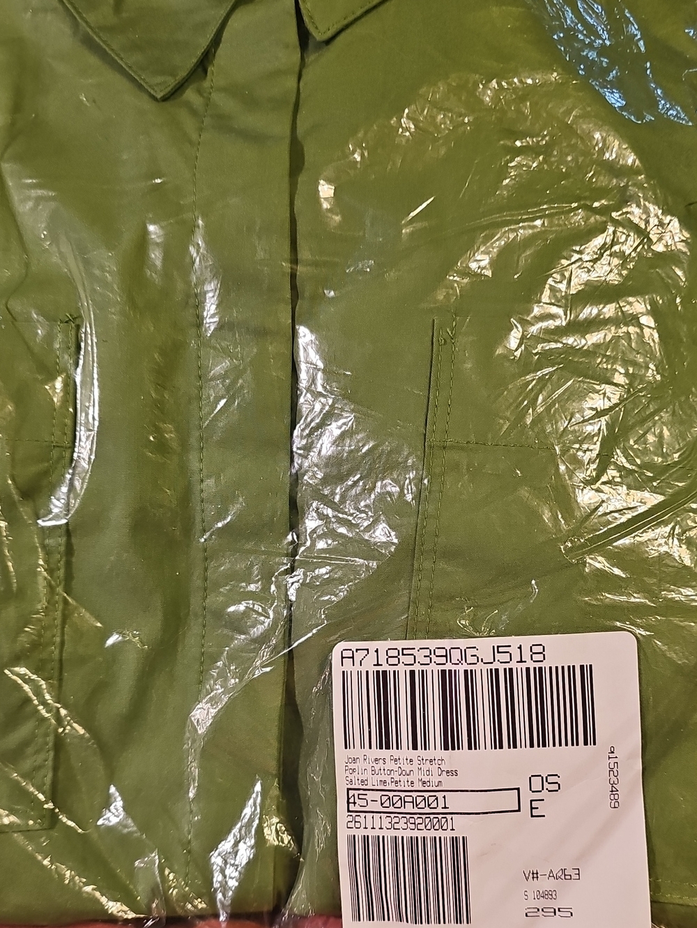 Poplin Button Down Midi Dress Lime Green Short-Sleeve Dress Medium New - Picture 6 of 7